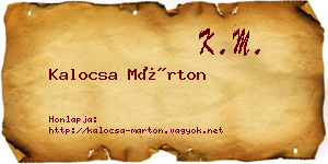 Kalocsa Márton névjegykártya
