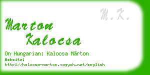 marton kalocsa business card
