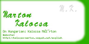 marton kalocsa business card